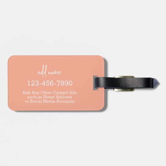 Retro stripe sunrise - pastelregenboogscriptnaam bagagelabel (Achterkant horizontaal)