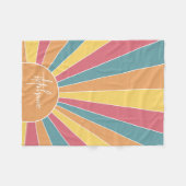 Retro stripe sunrise - pastelregenboogscriptnaam fleece deken (Voorkant (Horizontaal))