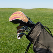 Retro stripe sunrise - pastelregenboogscriptnaam golfheadcover (Insitu)