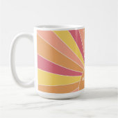 Retro stripe sunrise - pastelregenboogscriptnaam koffiemok (Links)