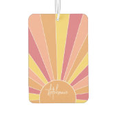 Retro stripe sunrise - pastelregenboogscriptnaam luchtverfrisser (Achterkant)