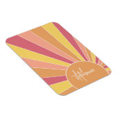 Retro stripe sunrise - pastelregenboogscriptnaam magneet (Rechterzijde)