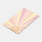 Retro stripe sunrise - pastelregenboogscriptnaam post-it® notes (Schuin)