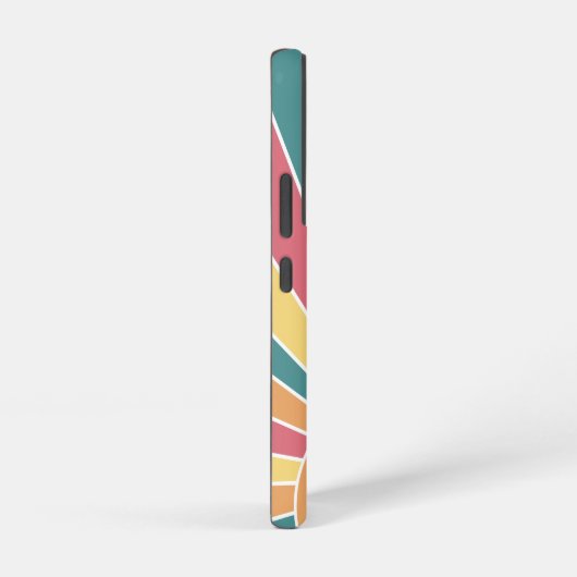 Retro stripe sunrise - pastelregenboogscriptnaam samsung galaxy hoesje (Rechterkant)