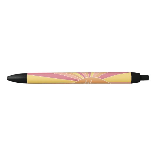 Retro stripe sunrise - pastelregenboogscriptnaam zwarte inkt pen (Voorkant)