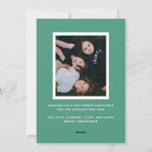 Retro Stripe tinten van groene foto Kerstmis Feestdagenkaart (Achterkant)