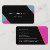 Retro Stripe - vet multicolor zwart roze Visitekaartje (Voorkant / Achterkant)