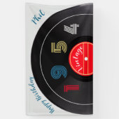 Retro Stripe Vinyl Record 1954 70e verjaardag Spandoek (Verticaal)