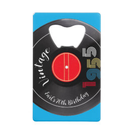 Retro Stripe Vinyl Record 1955 70e verjaardag Creditkaart Flessenopener