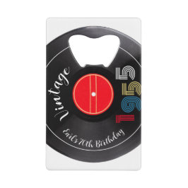 Retro Stripe Vinyl Record 1955 70e verjaardag Creditkaart Flessenopener