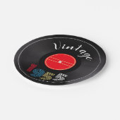 Retro Stripe Vinyl Record 1955 70e verjaardag Papieren Bordje (Gekanteld)