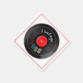 Retro Stripe Vinyl Record 1955 70e verjaardag Servet (Hoek)