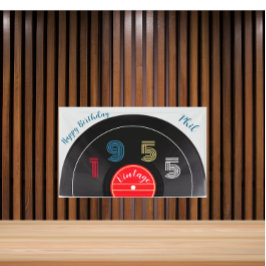 Retro Stripe Vinyl Record 1955 70e verjaardag Spandoek