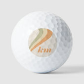 Retro Stripe Wave Groen Sinaasappel Aangepaste na Golfballen (Voorkant)