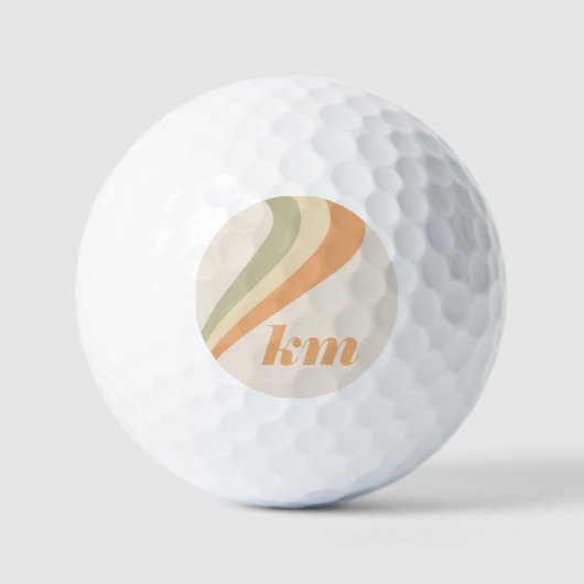  Retro Stripe Wave Groen Sinaasappel Aangepaste na Golfballen (Voorkant)