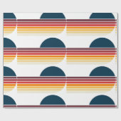  Retro Stripe Zon Verjaardag Cadeaupapier (Vlak)
