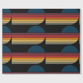  Retro Stripe Zon Verjaardag Cadeaupapier (Vlak)
