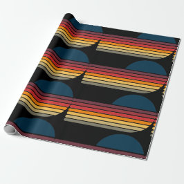  Retro Stripe Zon Verjaardag Cadeaupapier