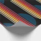  Retro Stripe Zon Verjaardag Cadeaupapier (Hoek)