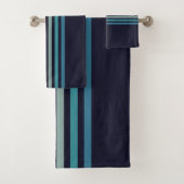 Retro Striped 70s Minimalistisch Patroon Bad Handdoek (Insitu)