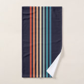 Retro Striped 70s Minimalistisch Patroon Bad Handdoek (Handdoek)