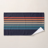Retro Striped 70s Minimalistisch Patroon Bad Handdoek (Handdoek)