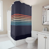 Retro Striped 70s Minimalistisch Patroon Douchegordijn (In situ)