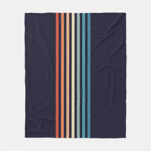 Retro Striped 70s minimalistisch patter Fleece Deken (Voorkant)