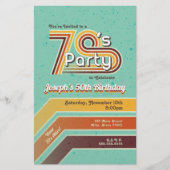 Retro Striped 70's Party Invitation Flyer (Voorkant)