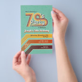 Retro Striped 70's Party Invitation Flyer (Hand)