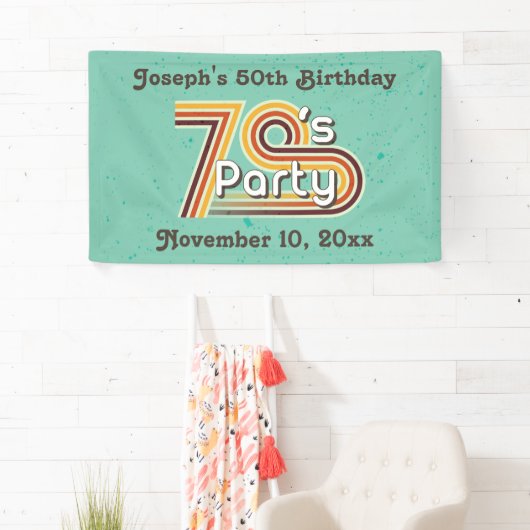 Retro Striped 70's Party Spandoek (Insitu)