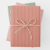 Retro striped boho wrapping paper for Christmas (In situ)