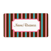 Retro Striped Business Labels (Voorkant)