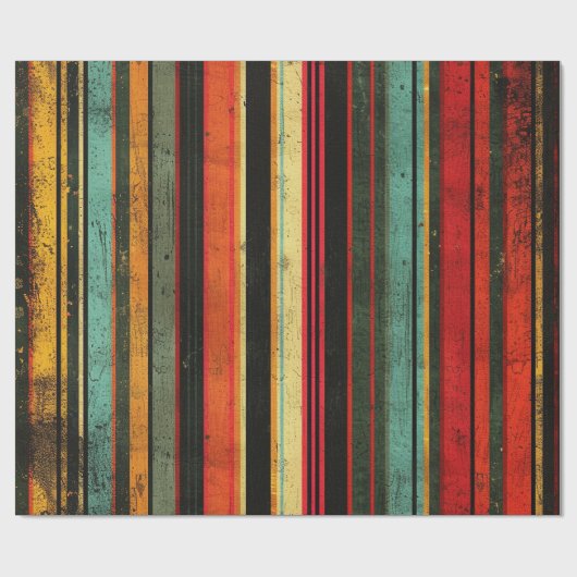 Retro Striped Cadeaupapier (Vlak)