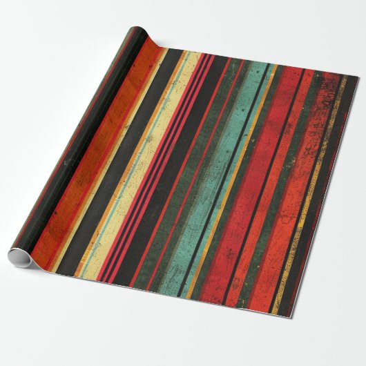 Retro Striped Cadeaupapier (Uitgerold)