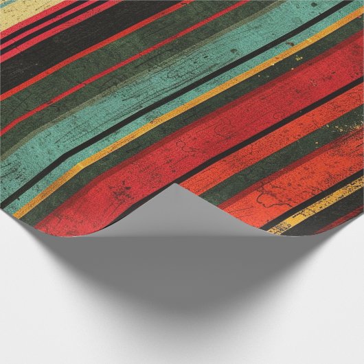  Retro Striped Cadeaupapier (Hoek)