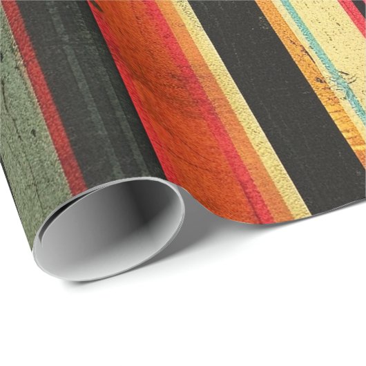  Retro Striped Cadeaupapier (Rol Hoek)
