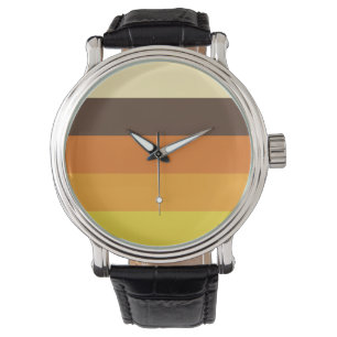 Retro Striped Color Pattern van 70 s Horloge