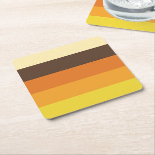 Retro Striped Color Pattern van 70 s Kartonnen Onderzetters