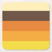 Retro Striped Color Pattern van 70 s Kartonnen Onderzetters (Voorkant)