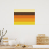 Retro Striped Color Pattern van 70 s Poster (Keuken)