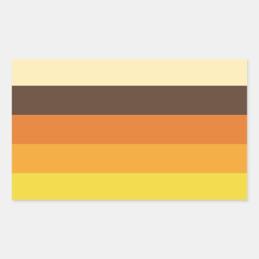 Retro Striped Color Pattern van 70 s Rechthoekige Sticker (Voorkant)