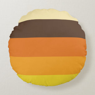 Retro Striped Color Pattern van 70 s Rond Kussen