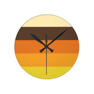 Retro Striped Color Pattern van 70 s Ronde Klok