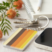 Retro Striped Color Pattern van 70 s Sleutelhanger (Voorkant Rechts)