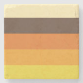 Retro Striped Color Pattern van 70 s Stenen Onderzetter (Voorkant)