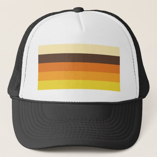 Retro Striped Color Pattern van 70 s Trucker Pet (Voorkant)