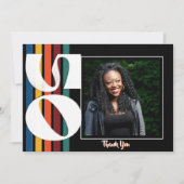 Retro Striped Fifty Birthday Photo 1976 50th  Bedankkaart (Voorkant)