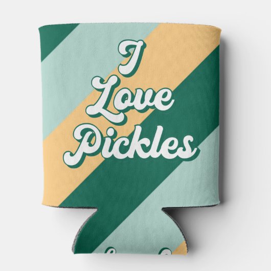 Retro Striped Funny I Love Pickles Beer Koelbox Blikjeskoeler (Achterkant)