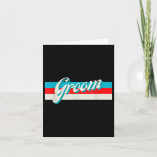 Retro Striped Groom Groomsmen Engaged Wedding Brid Kaart